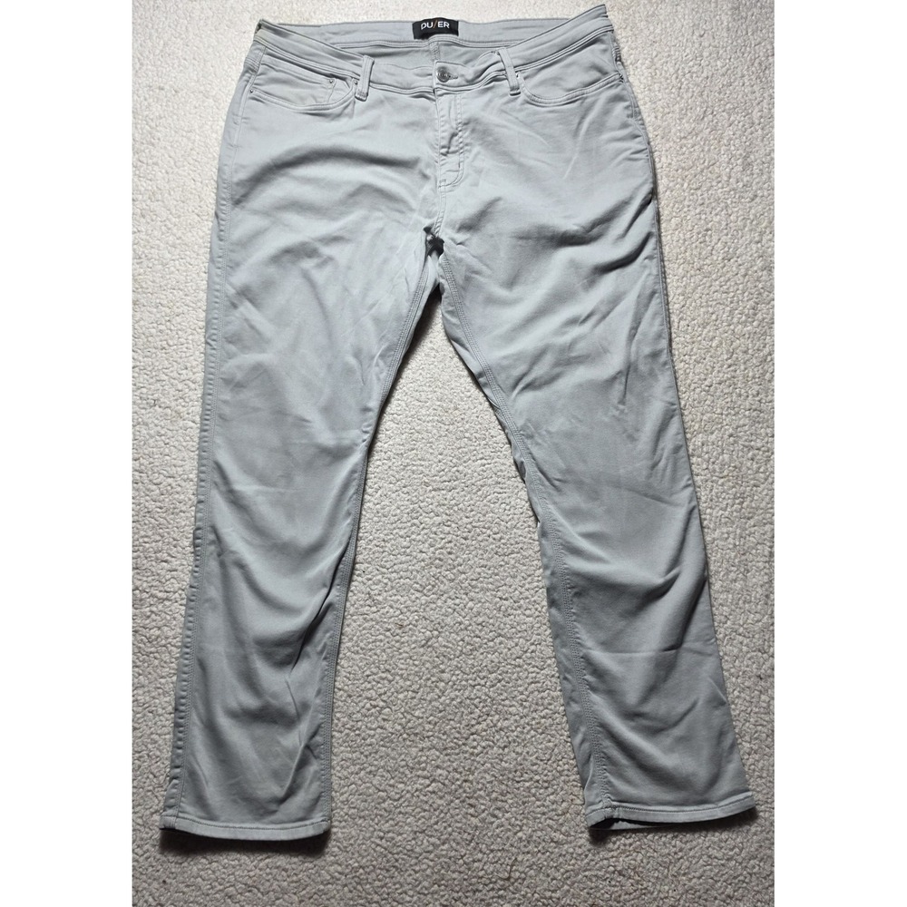 DU/ER N2X Relaxed Taper Pants Mens 40x32 Light Gray Performance Chino Trousers